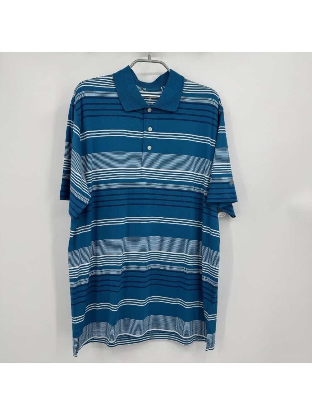 Brooks Brothers Men's Performance Polo Shirt size L Large Blue Striped NEW NWT
